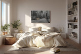 Sinus Art Wandbild 120x80cm Schwarz-Weiß-Straßenszene mit leuchtenden gelben Taxis – dynamisch, stilvoll und ikonisch