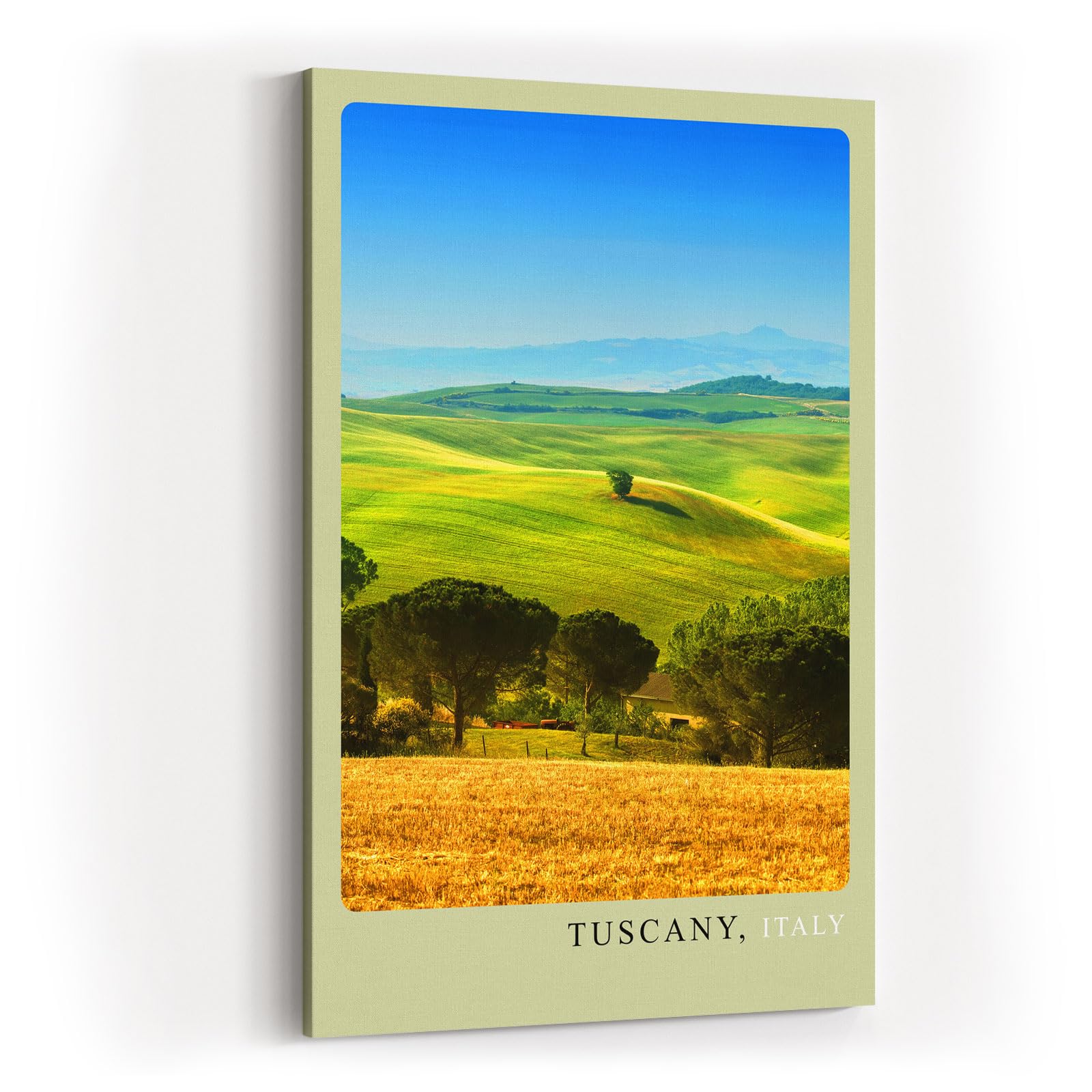 Paul Sinus Kunstdruck 40x60cm Tuscany – sanfte Hügel der Toskana im goldgrünen Sommerlicht