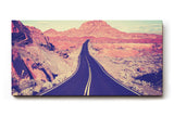 Sinus Art Wandbild 120x80cm Dynamisches Wüstenmotiv mit geschwungener Straße und Weitblick bis zum Horizont