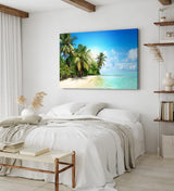 Wandbild 120x80cm Karibik Südsee Palmen Strand Meer Sommer Sonne