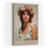 Paul Sinus Wandbild in 40x60cm Summer Bloom romantisches Porträt einer jungen Frau mit Rosenkranz im Haar in zarten Farbtönen