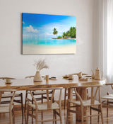 Wandbild 120x80cm Karibik Südsee Palmen Strand Meer Sommer