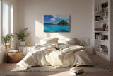 Sinus Art Wandbild 120x80cm Kristallklares Wasser, leuchtendes Blau und grüne Vegetation schaffen tropisches Flair