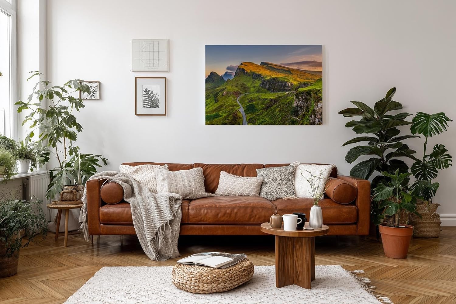 Sinus Art Wandbild 120x80cm Atemberaubende Hügellandschaft mit kontrastreichem Spiel aus Licht und Schatten