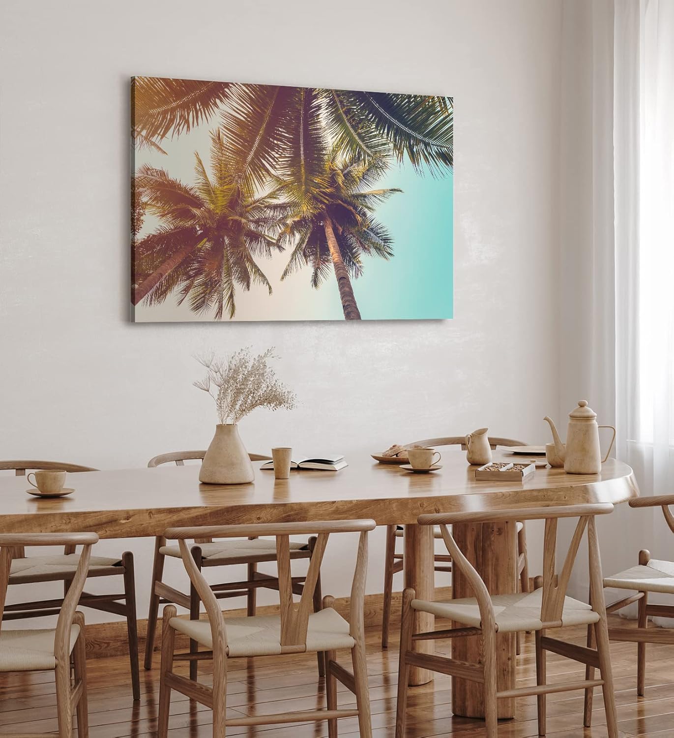 Wandbild 120x80cm Palmen Süden Sonnenschein Sommer Himmel Südsee
