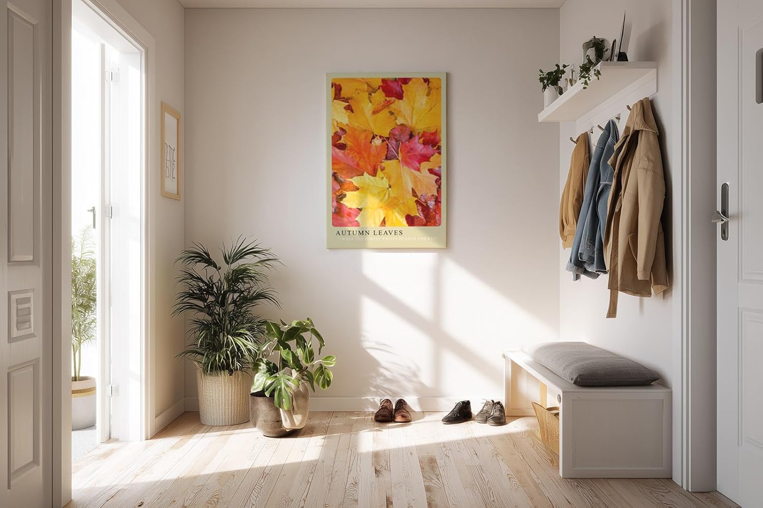 Paul Sinus Kunstdruck 40x60cm Autumn Leaves – leuchtende Herbstblätter in Gold, Rot und Orange