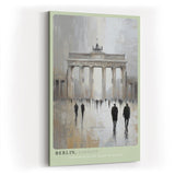 Paul Sinus Wandbild in 40x60cm Berlin Germany Brandenburger Tor in impressionistischem Stil mit Figuren in regennasser Straße