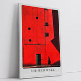 Paul Sinus Leinwandbild 60x90cm The Red Wall Leinwandbild minimalistische Architektur mit intensiver Farbfläche geheimnisvolle Silhouette