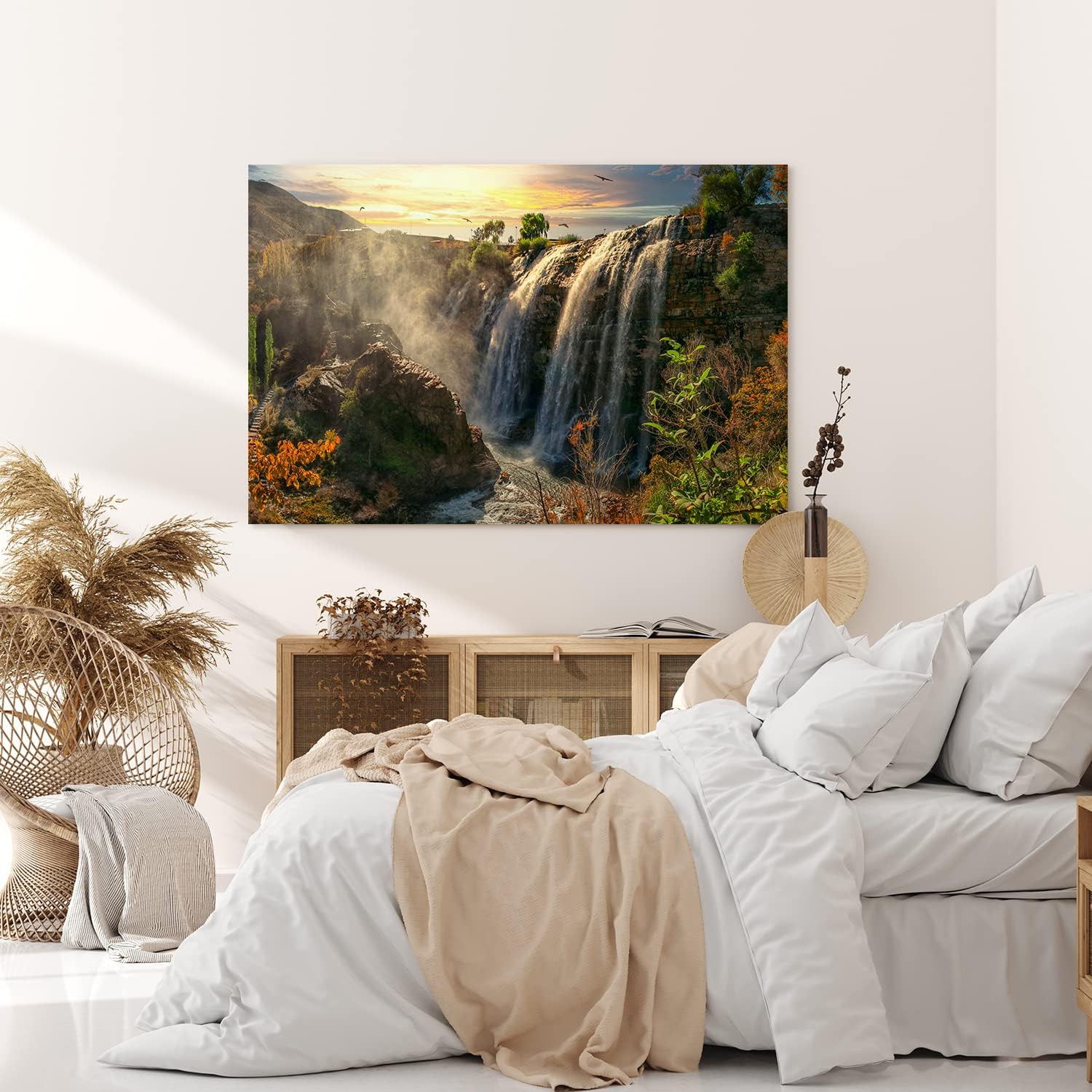 Paul Sinus Wandbild 120x80cm Tortum Wasserfall Türkei Felsen Natur Sonnenuntergang