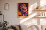 Paul Sinus Wandbild in 40x60cm Jimi's Electric Universe Buntes Musikerportrait mit intensiven Farbverläufen