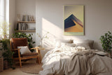 Paul Sinus Wandbild in 40x60cm The Golden Ascent – Minimalistische Dünenlandschaft in goldenen und blauen Tönen für stilvolle Raumgestaltung
