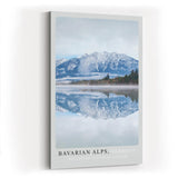 Paul Sinus Kunstdruck 40x60cm Bavarian Alps Germany Bergsee Spiegelung Alpen Natur Himmel Schnee
