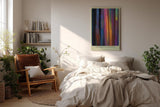 Paul Sinus Wandbild in 40x60cm The Vertical Rainbow – abstraktes Farbmotiv mit vertikalen Regenbogenstreifen für moderne und kreative Raumgestaltung