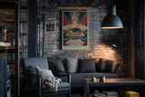 Paul Sinus Wandbild in 40x60cm Triangle of Sight Geometrisches Auge im goldenen Dreieck