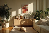 Paul Sinus Kunstdruck 40x60cm Soft Collision Kurven Textur Rot Beige Dynamik Transparenz