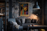 Paul Sinus Wandbild in 40x60cm The Colors of Grace afrikanische Frau mit buntem Kopftuch in detailreicher moderner Malerei für elegante Wohnakzente