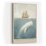 Paul Sinus Wandbild in 40x60cm The Legend of Moby Dick – Segelschiff und weißer Wal in maritimer Komposition