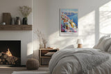 Paul Sinus Leinwandbild 80x120cm Greek Paradise – Santorini, Griechenland, Meer, Insel, Kykladen, Architektur, Blau, Weiß, Romantik, Urlaub, Sommer