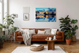 Sinus Art Wandbild 120x80cm Faszinierende Komposition aus Licht, Wasser und Natur im Morgen- oder Abendlicht