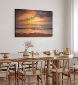 Paul Sinus Wandbild 120x80cm Sonnenuntergang über den Meer Strand Himmel