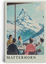 Paul Sinus Leinwandbild 60x90cm Leinwandbild Matterhorn Alpenpanorama luxuriöse Eleganz stilvolle Berglandschaft Retro Ästhetik exklusiver Genuss