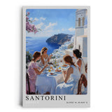 Paul Sinus Leinwandbild 40x60cm Leinwandbild Santorini Griechenland mediterraner Charme weiß-blaue Architektur griechische Insel Sommertraum