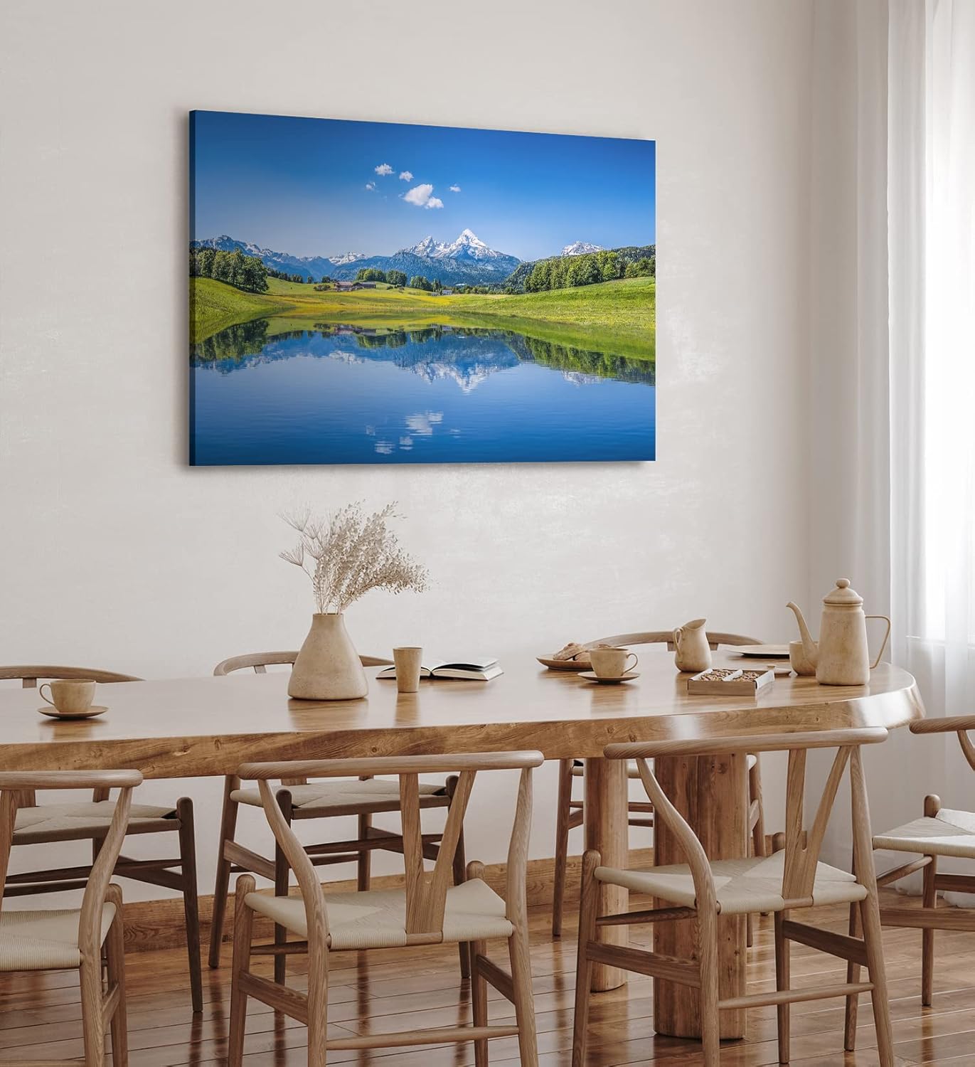 Paul Sinus Wandbild 120x80cm Alpen Alpensee Berglandschaft See Blau Natur Schneegipfel