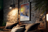 Paul Sinus Kunstdruck 40x60cm Winter Landschaft Schnee Sonnenuntergang Berge Frost Frosted Ridge