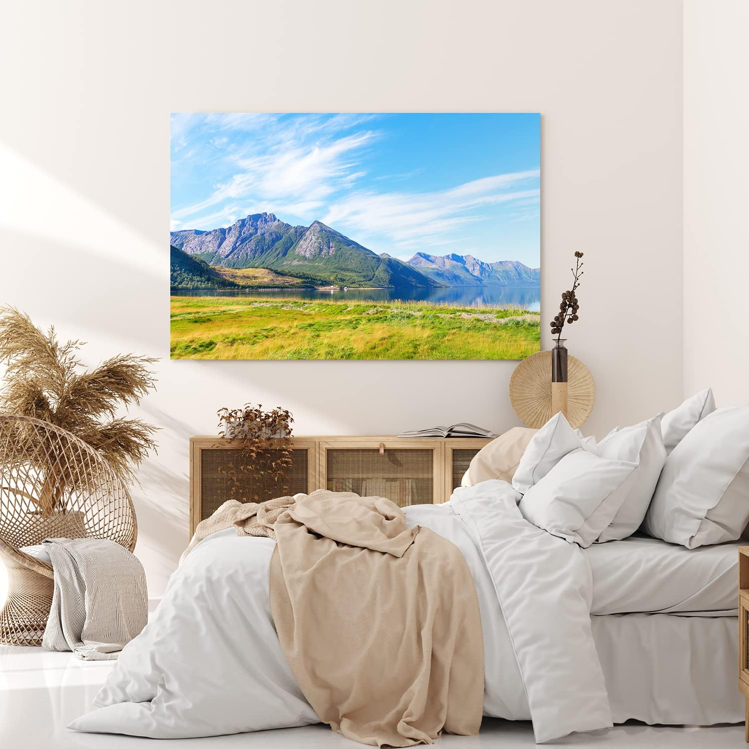 Paul Sinus Wandbild 120x80cm Berge See Bergsee Natur Sonnenschein Gebirge