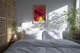 Paul Sinus Kunstdruck 40x60cm Flame Bloom Rote Blume Wassertropfen Makro Nahaufnahme Detail