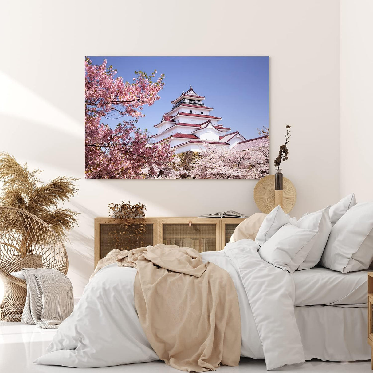 Paul Sinus Wandbild 120x80cm Burg Aizu-Wakamatsu Kranichburg japanisches Schloss Japan