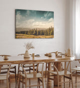 Paul Sinus Wandbild 120x80cm Natur Berge Landschaft Tannenwald Bäume weiße Wolken