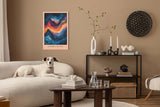 Paul Sinus Leinwandbild 80x120cm kosmische Farbexplosion mit fließenden Wellenformen, abstrakte Wandkunst mit tiefen Blautönen