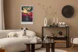 Paul Sinus Leinwandbild 40x60cm Der endlose Pfad – Dramatische Landschaft mit leuchtend roter Natur, bedrohlichem Himmel und mystischer Atmosphäre