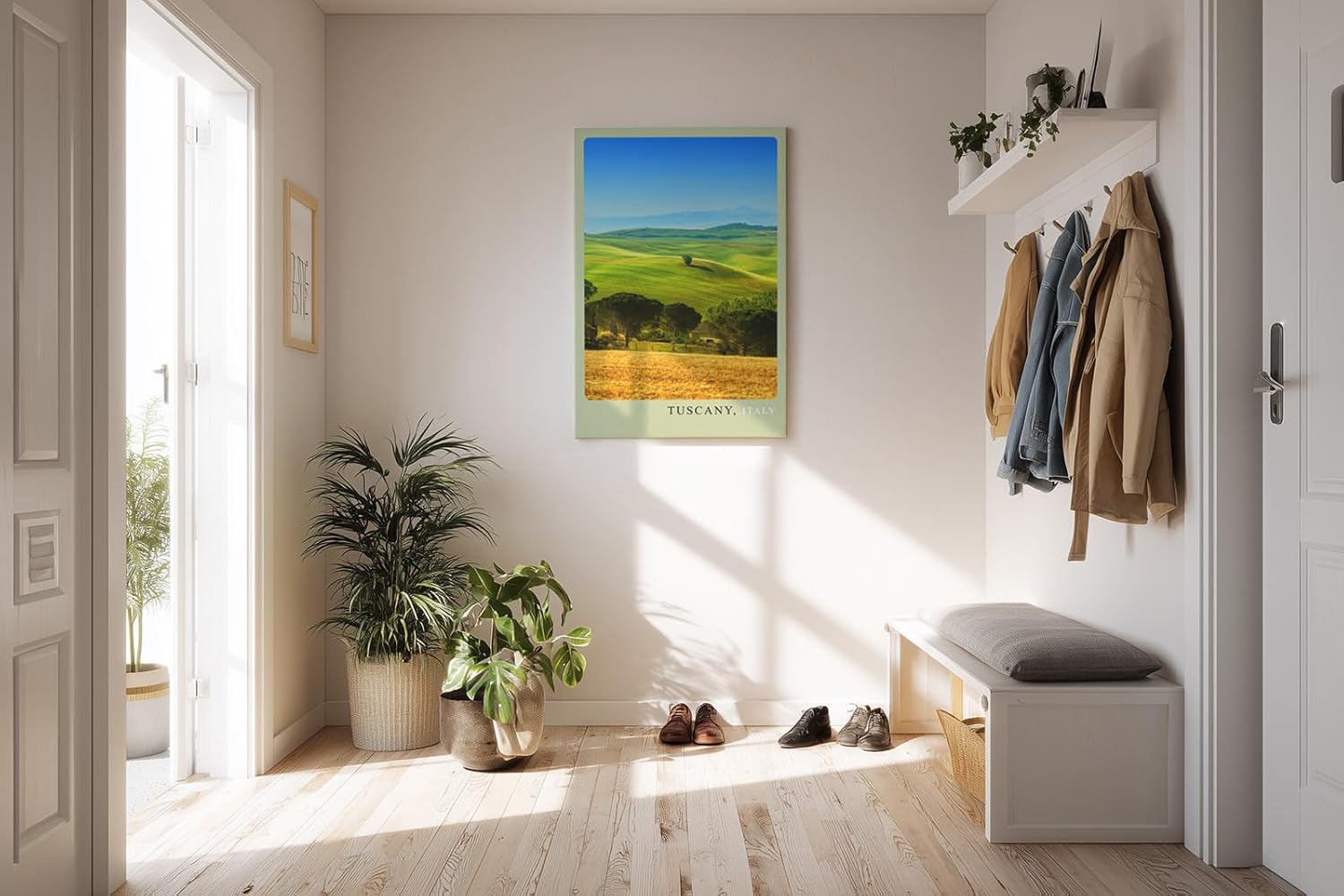 Paul Sinus Kunstdruck 40x60cm Tuscany – sanfte Hügel der Toskana im goldgrünen Sommerlicht