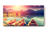 Sinus Art Wandbild 120x80cm Spektakuläre Lichtstimmung mit glühendem Himmel und ruhiger Seeoberfläche schafft eine lebendige Naturkulisse
