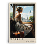 Paul Sinus Leinwandbild 80x120cm Leinwandbild Berlin Deutschland Stadtblick Fernsehturm Zugreise Nostalgie Vintage Romantik Sehnsucht Reisemoment Hauptstadt