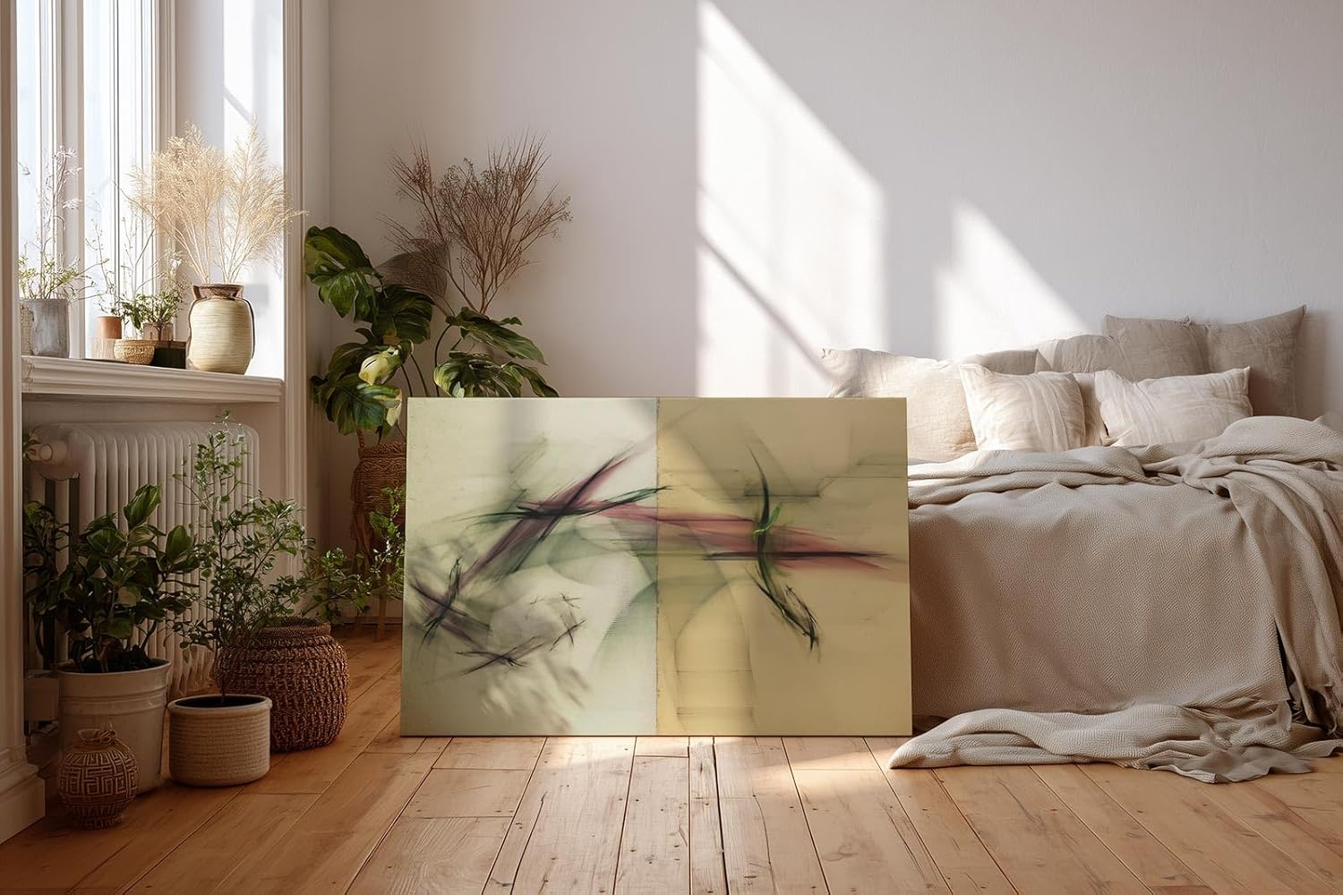 Sinus Art Wandbild 120x80cm Die gespannte Linienführung verbindet dynamische Bewegung mit geometrischer Balance