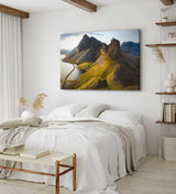 Paul Sinus Wandbild 120x80cm Landschaft in Island Berge Natur Klippen Flüsse Meer