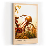 Paul Sinus Kunstdruck 40x60cm Sunset Ride Fahrrad im goldenen Sonnenlicht mit nostalgischer Stimmung und ländlicher Ruhe