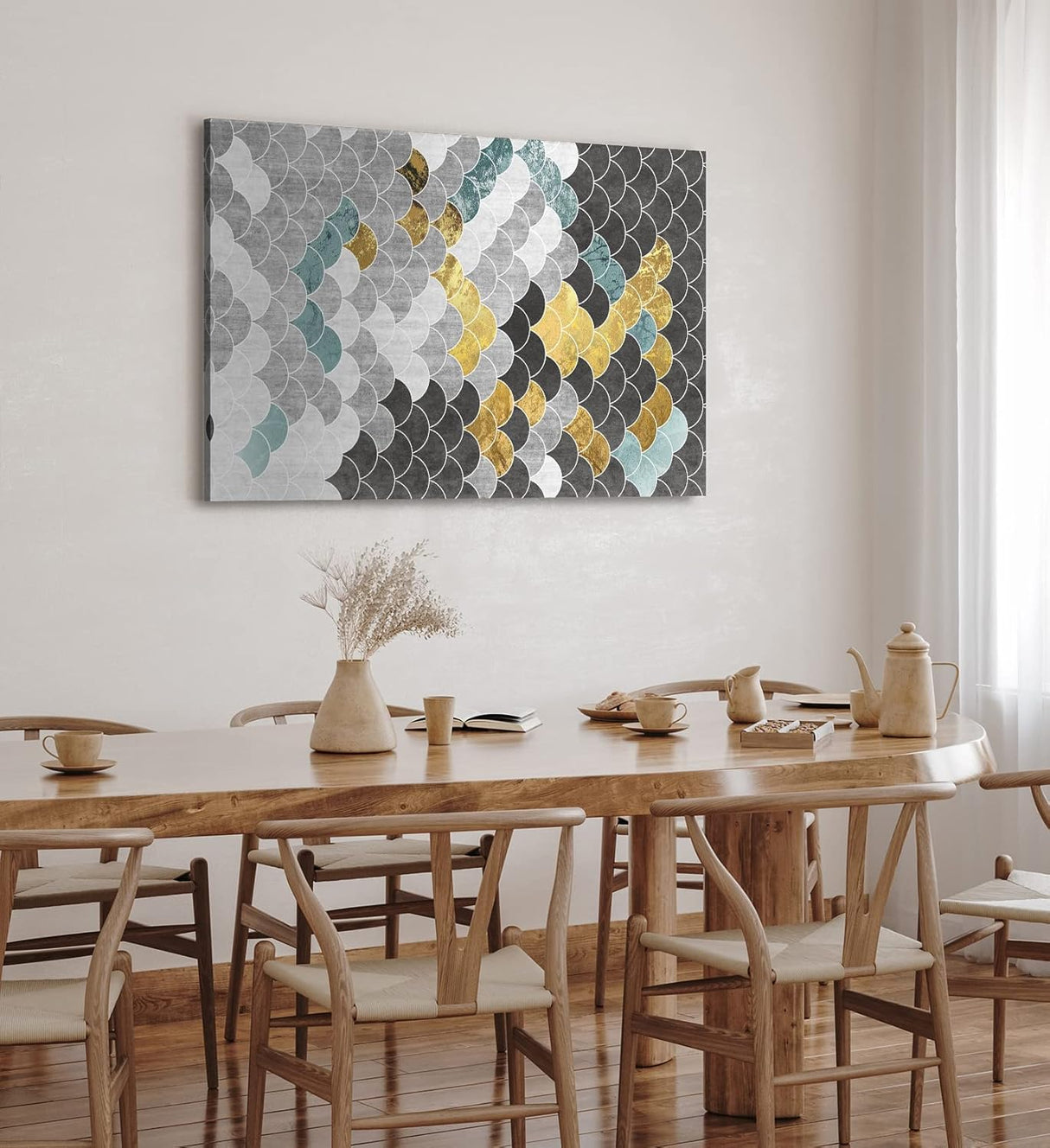 Paul Sinus Wandbild 120x80cm Dekoratives Bild Schuppenmuster Minimal Modern