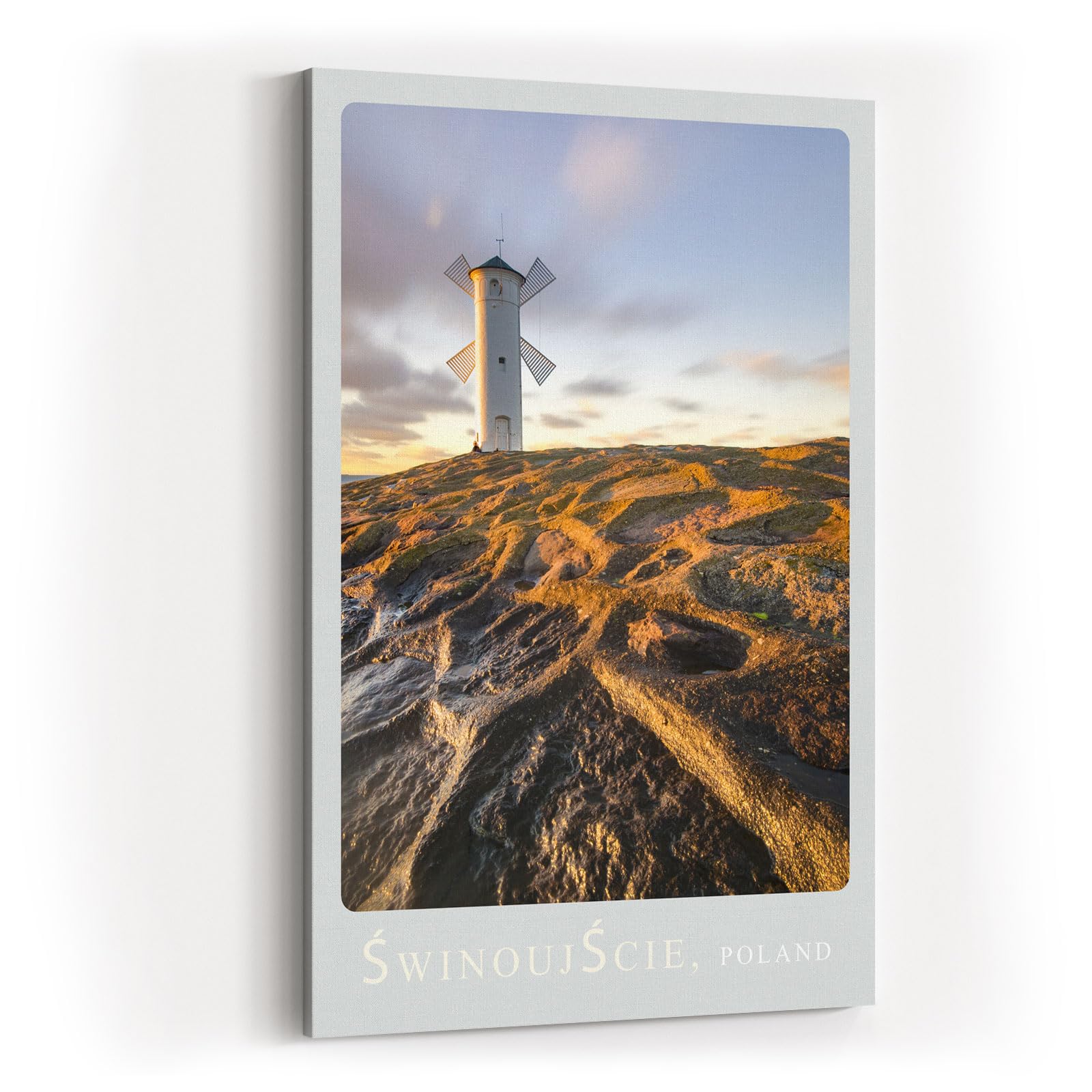 Paul Sinus Kunstdruck 40x60cm Swinoujscie Windmühlen-Leuchtturm an der Ostsee