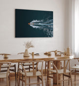 Paul Sinus Wandbild 120x80cm Speedboot aus der Luft Motorboot Sportboot Meer