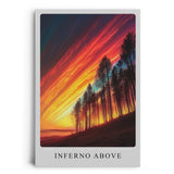 Paul Sinus Leinwandbild 60x90cm Inferno Above spektakulärer Himmel feuriger Sonnenuntergang dramatische Naturstimmung Wald Silhouetten