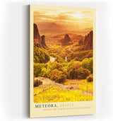 Paul Sinus Kunstdruck 40x60cm Meteora Griechenland Sonnenuntergang Gebirge Felsenklöster Panorama Naturgewalt
