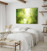 Paul Sinus Wandbild 120x80cm Bambus Bambuswald Japan Grün Bäume Sonnenschein