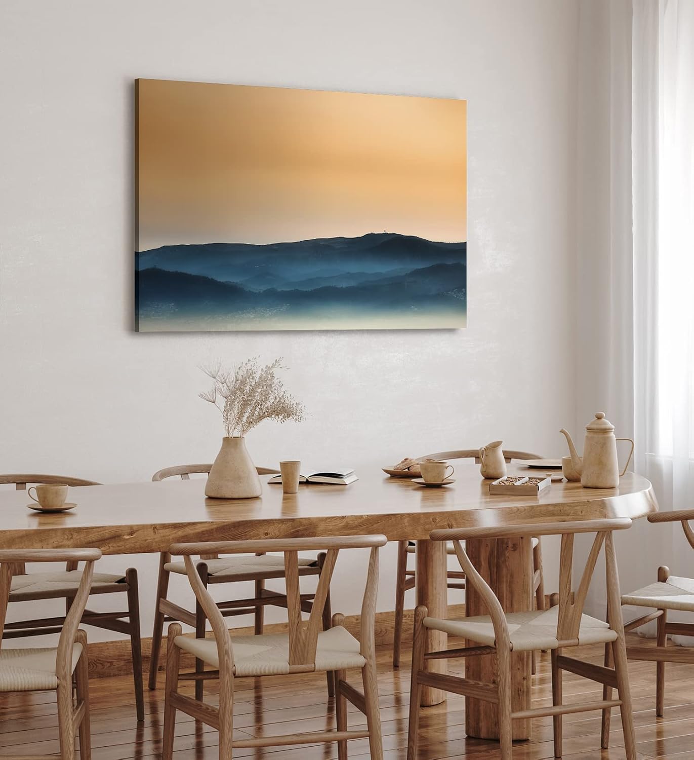 Paul Sinus Wandbild 120x80cm Berge Gebirge Bergkette Natur Nebel Horizont