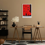 Paul Sinus Leinwandbild 60x90cm The Red Wall Leinwandbild minimalistische Architektur mit intensiver Farbfläche geheimnisvolle Silhouette
