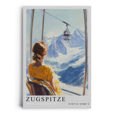 Paul Sinus Leinwandbild 60x90cm Leinwandbild Zugspitze Alpen Berglandschaft Seilbahn Panorama Gipfelblick Winterlandschaft Schnee Hochgebirge Natur