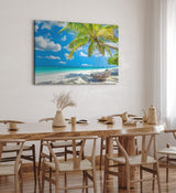Paul Sinus Wandbild 120x80cm Karibik Traumstrand Sand Meer Palmen Sonnenschein